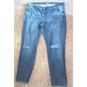 KUT From The Cloth Distressed Jeans Plus Size 20W Women's Dark Wash Slim Fit